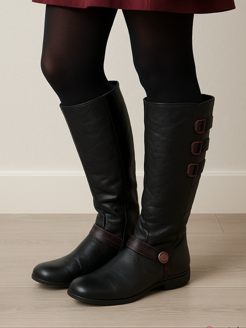Dorking by Fluchos Black Leather Mid-Calf Boots size EU 40/US9-9.5